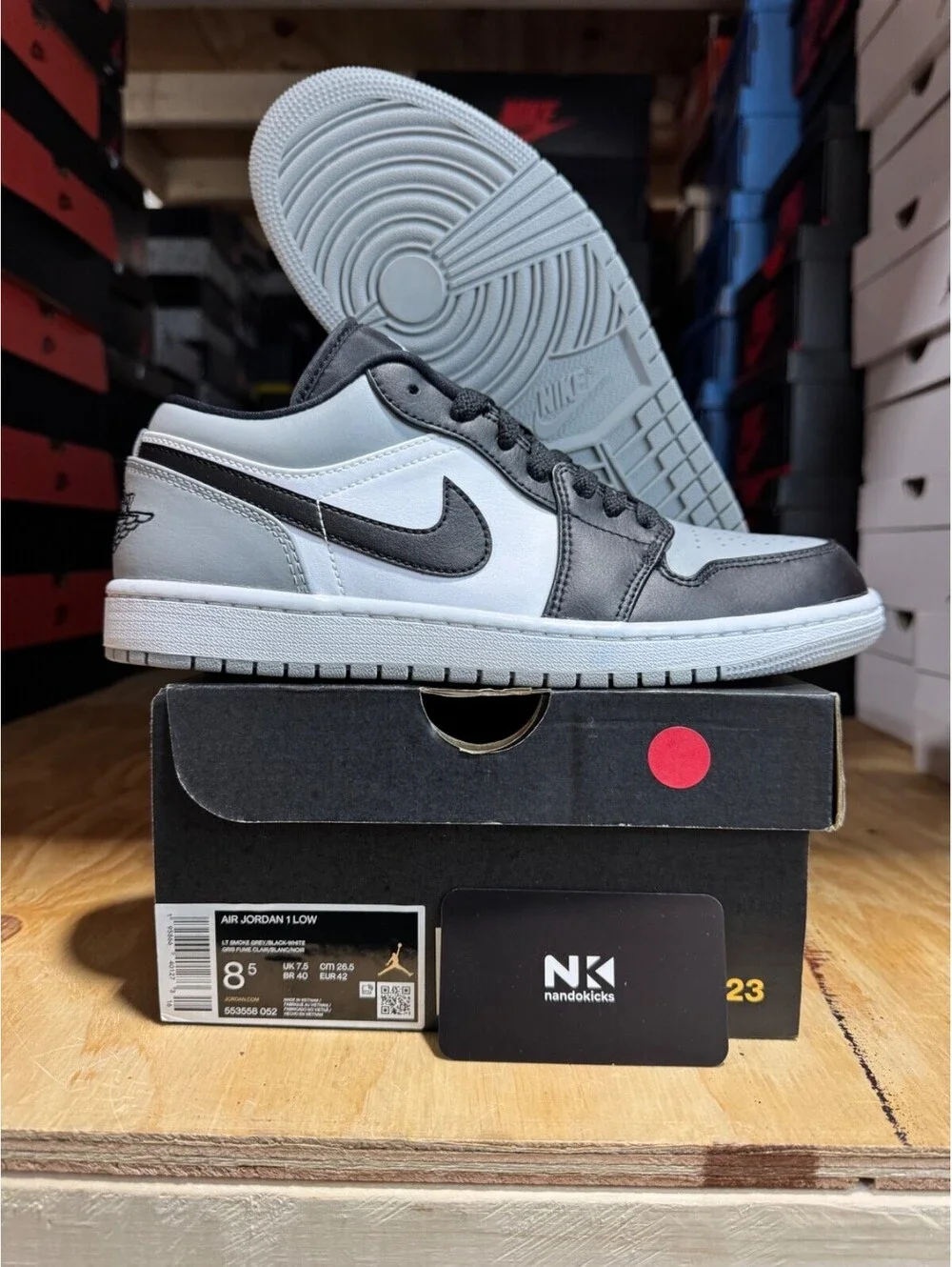 Air Jordan 1 Retro Low 'Shadow Toe' 553558-052 Size 8.5M